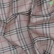 Light Gary Checked Design Gainsboro Gold Zari Manga Motif Border Design Trendy Silk Saree