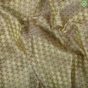 Marble blue pink combined cross bars design pink copper zari rangoli border trendy silk saree