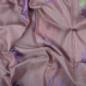 Light Lavender flowers thread work design onion pink god zari rangoli border trendy silk saree