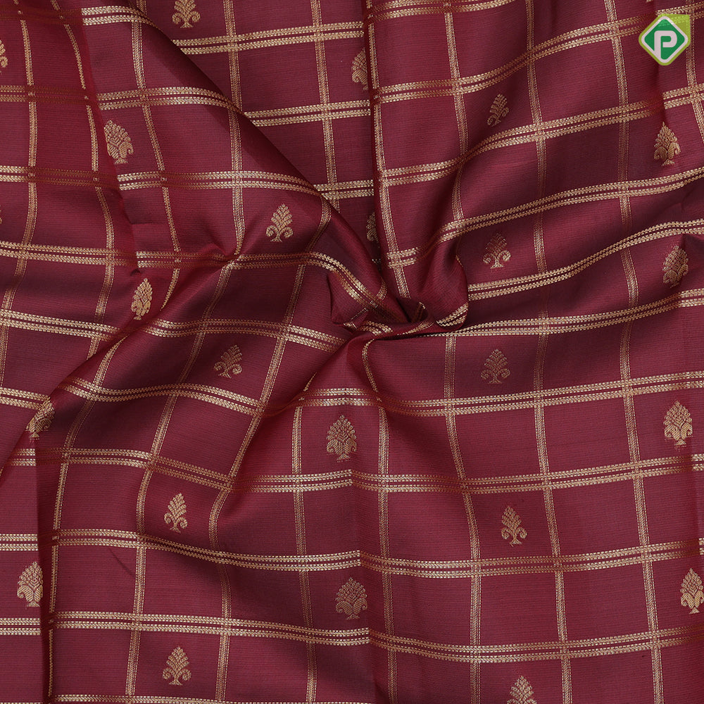 Violet gold zari window panel mid fancy butta pink gold zari fancy border Pure Mix silk saree