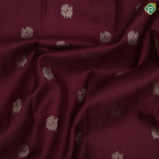 Syrup brown gold zari peacock butta design blueish grey gold zari rangoli border traditional silk saree