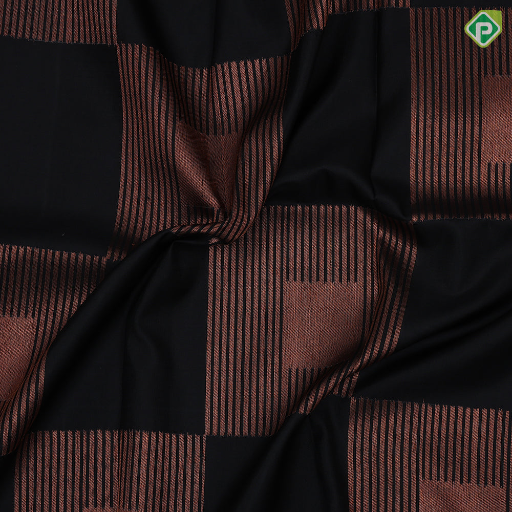Black Colour Gold Zari Square Design Border Less Luxury Black Silk Saree