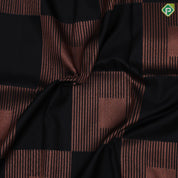 Black Colour Gold Zari Square Design Border Less Luxury Black Silk Saree