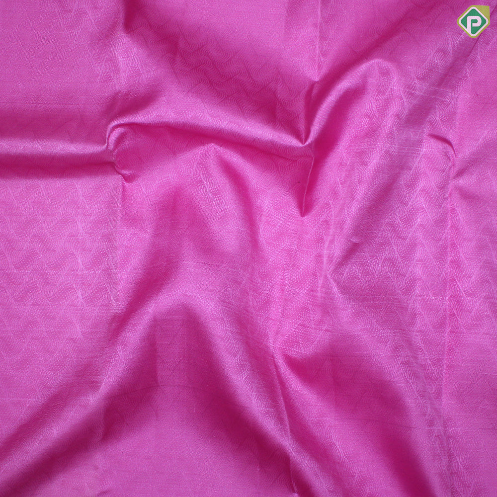 Pink Color Self With Peacock Motif Edge Cross Line Border Traditional Silk Saree