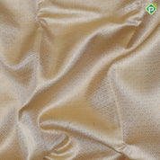 Creamy base gold zari by zari grand brocade design tissue weave self cow and pythonic design pichwai silk saree