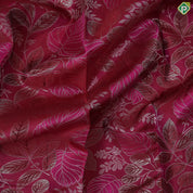 Beetroot pink silver zari tropical effect design self colour multi lines border trendy designer silk saree