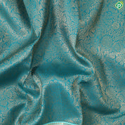 Emerald Green with gold zari grand floral contrast rexona green gold zari border grand brocade bridal silk saree
