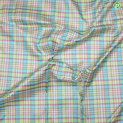 Multi Colure Checked With Pink Colure Border Trendy Designer Silk Saree