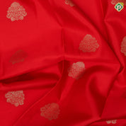 Rani red gold zari leaf butta design cream white gold zari multi design border traditional silk saree