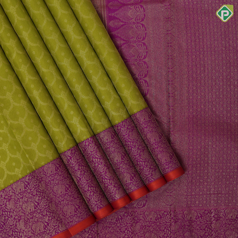 Sandal gold zari grand necklace design magenta pink silver gold zari banaras style border grand silk saree
