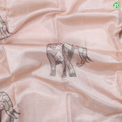 Powder Pink elephant meena work motifs kanjivaram tissue silk saree