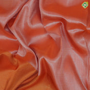 Dark Orange gold silver zari tissue pythonic pallu raising border sun and the moon inspired silk saree