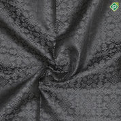 Black Colour Silver Zari Floral Design Rani Pink Mayilkan Border Design Luxury Black Silk Saree