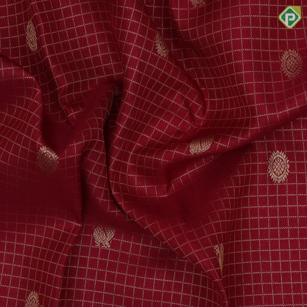 Marron Gold Zari Vairaoosi Checks Peacock Chagaram Design Mustard Yellow Peacock Ruthracham Flower MayilKan Border Design Traditional Silk Saree