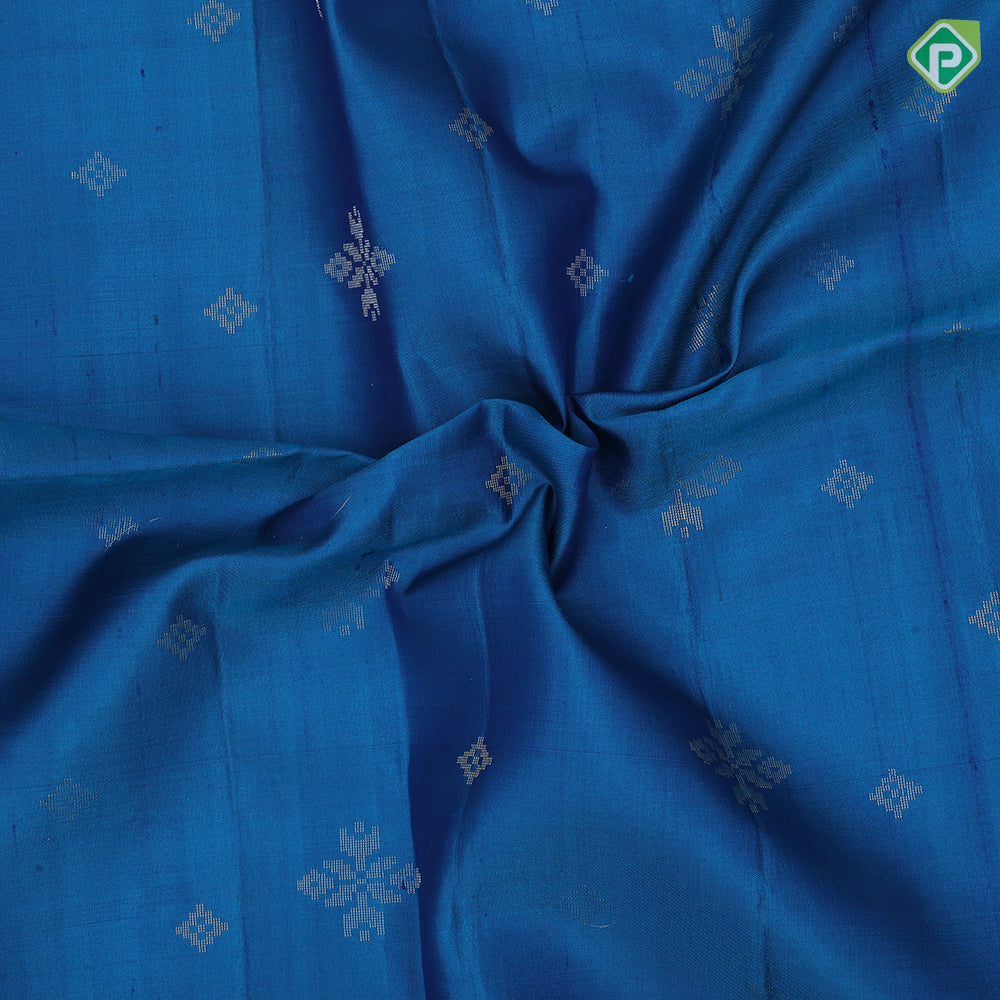 Spring green silver gold zari fancy flower butta motifs sea green silver gold zari graphic design border soft silk saree