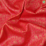tomato red with gold zari vanasingaram design self gold zari border grand bridal silk saree