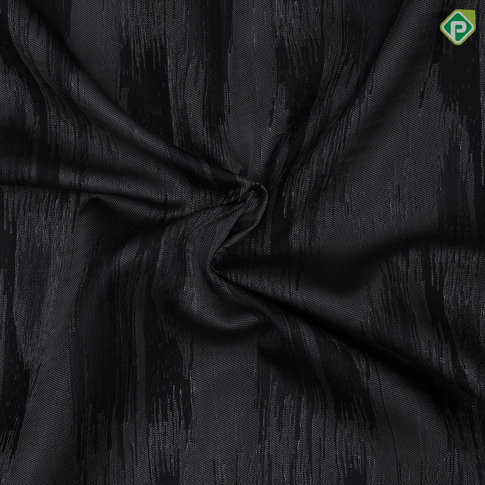 Black base tri color wood grains marble design borderless pallu concept Luxury black silk saree