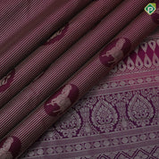 Maroon with neem zari stripes and round butta violet silver gold zari fancy butta border Art silk saree