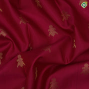 Rani Pink Gold Zari Gandaberunda Butta Design Self Colour Wedding Couple Floral Elephant Peacock Chagaram Border Design Traditional Silk Saree