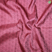 Peach Pink Thread Work Design With Mango And Thilagam Silver Border Trendy Silk Saree