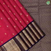 Dark Pink Gold Zari Thilagam Butta Design Royal Blue Ruthracham Mayilkan Border Design Traditional Silk Saree