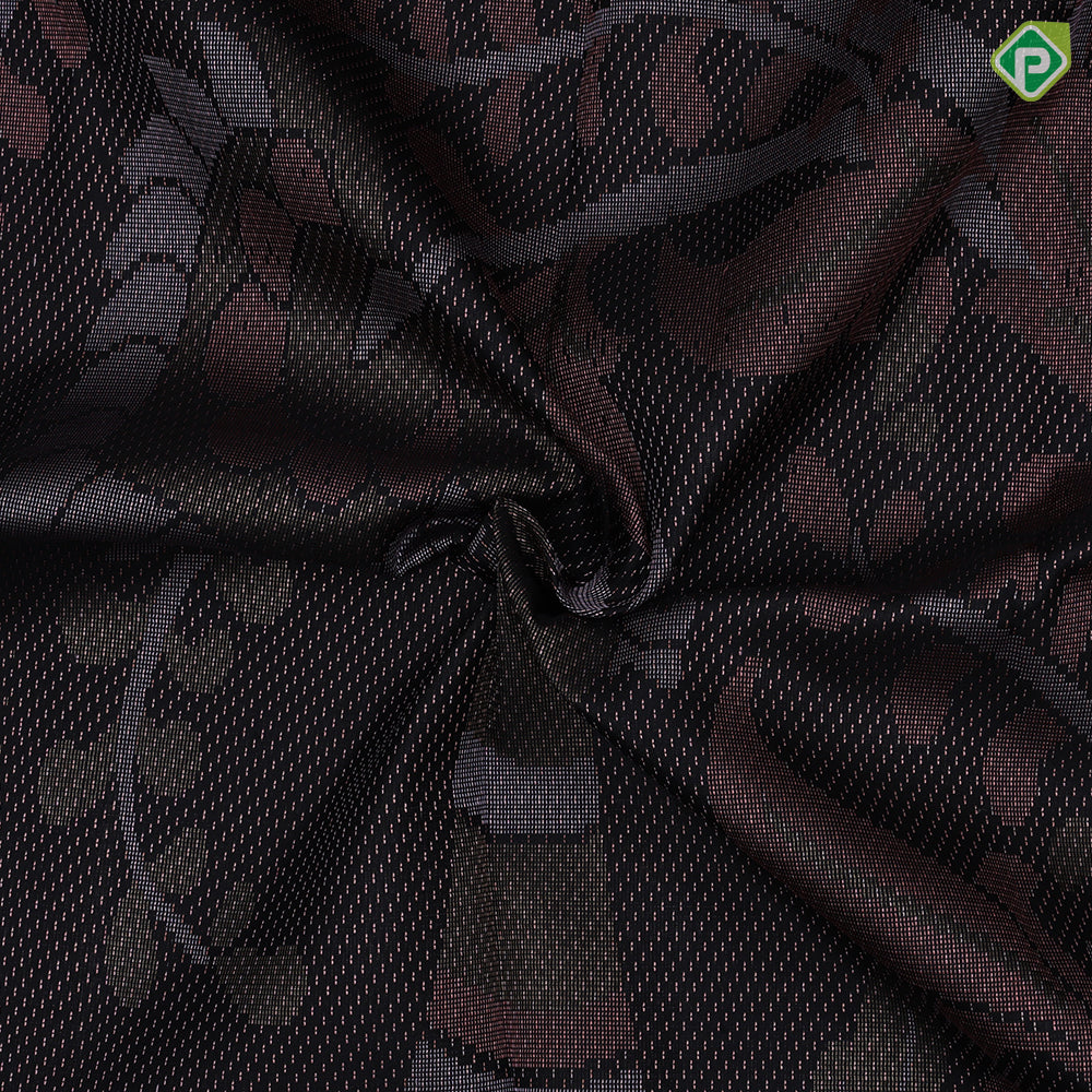 Black Colour Thread Peacock Design Self Colour Paithanic Border Design Luxury Black Silk Saree