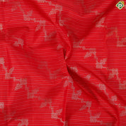 Rose pink with silver gold zari vairaoosi lines grand cross floral checks self border bridal silk saree