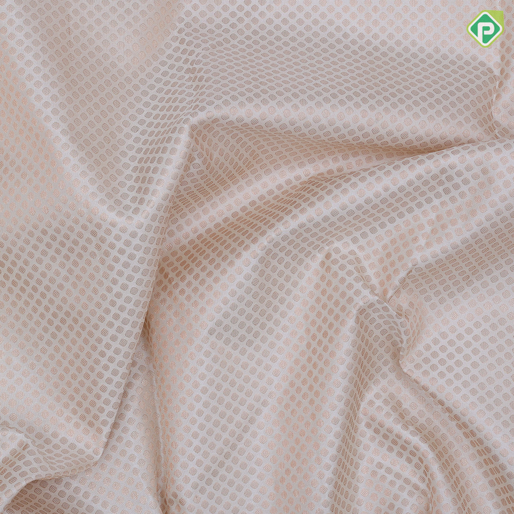 Cream White Gold Zari Brocade Design Rani Pink Pallaku Bavanji Border Design traditional Silk Saree
