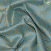 Blue Gold Zari Floral Design Self Colour Flower Floral Border Design Trendy Fancy Saree