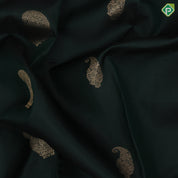 Bottle Green Gold Zari Manga Butta Design Rani Pink Mayilkan Horse Border Design Traditional Silk Saree