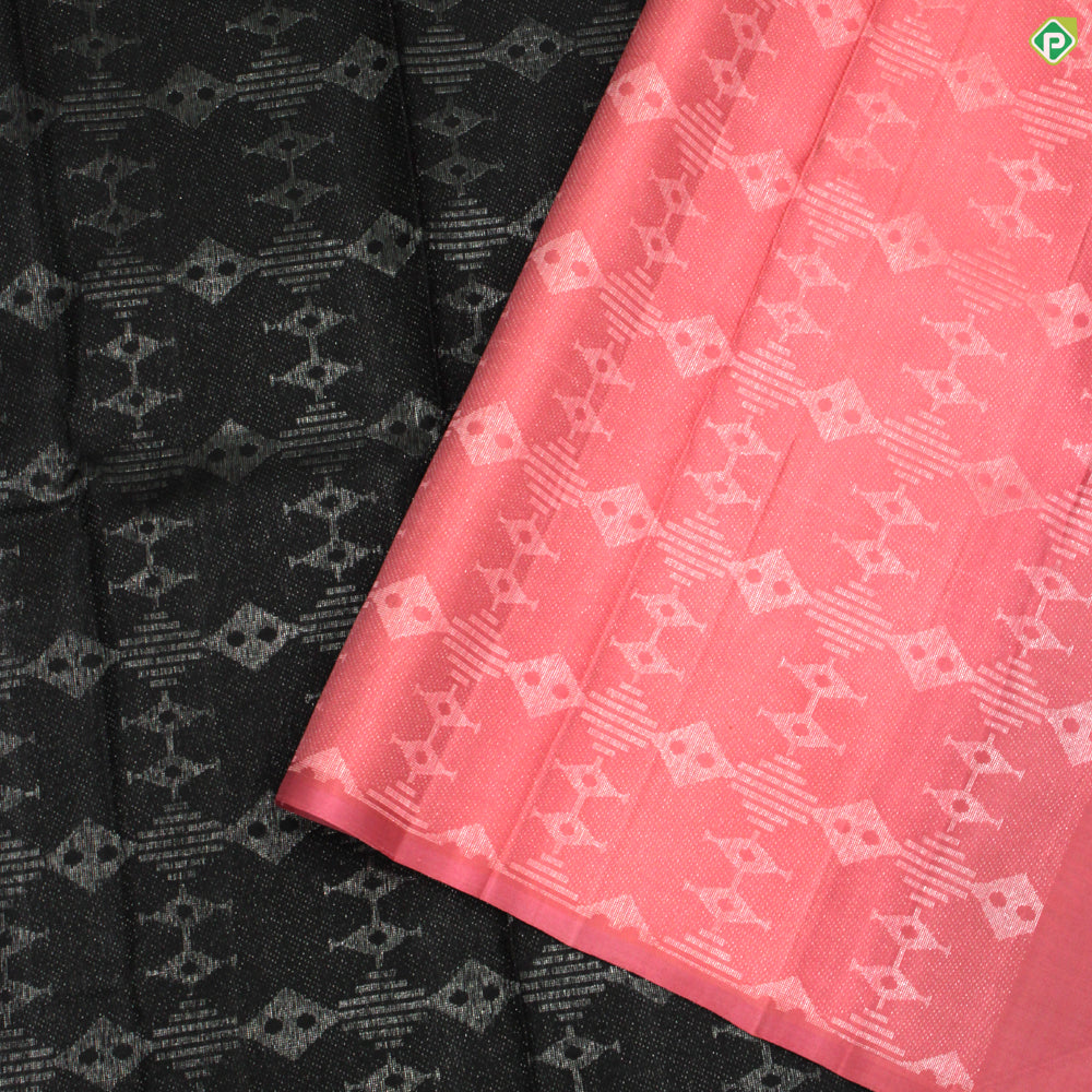 Black Colour Diamond Motifs Trendy Luxury Black Silks Saree
