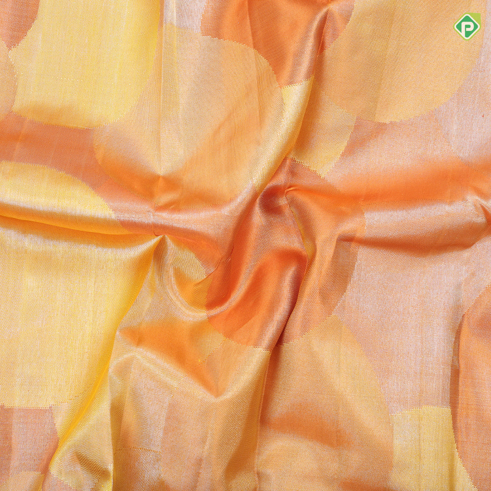 Pink shades with Orange Bubble Design Tissue weaved silk saree