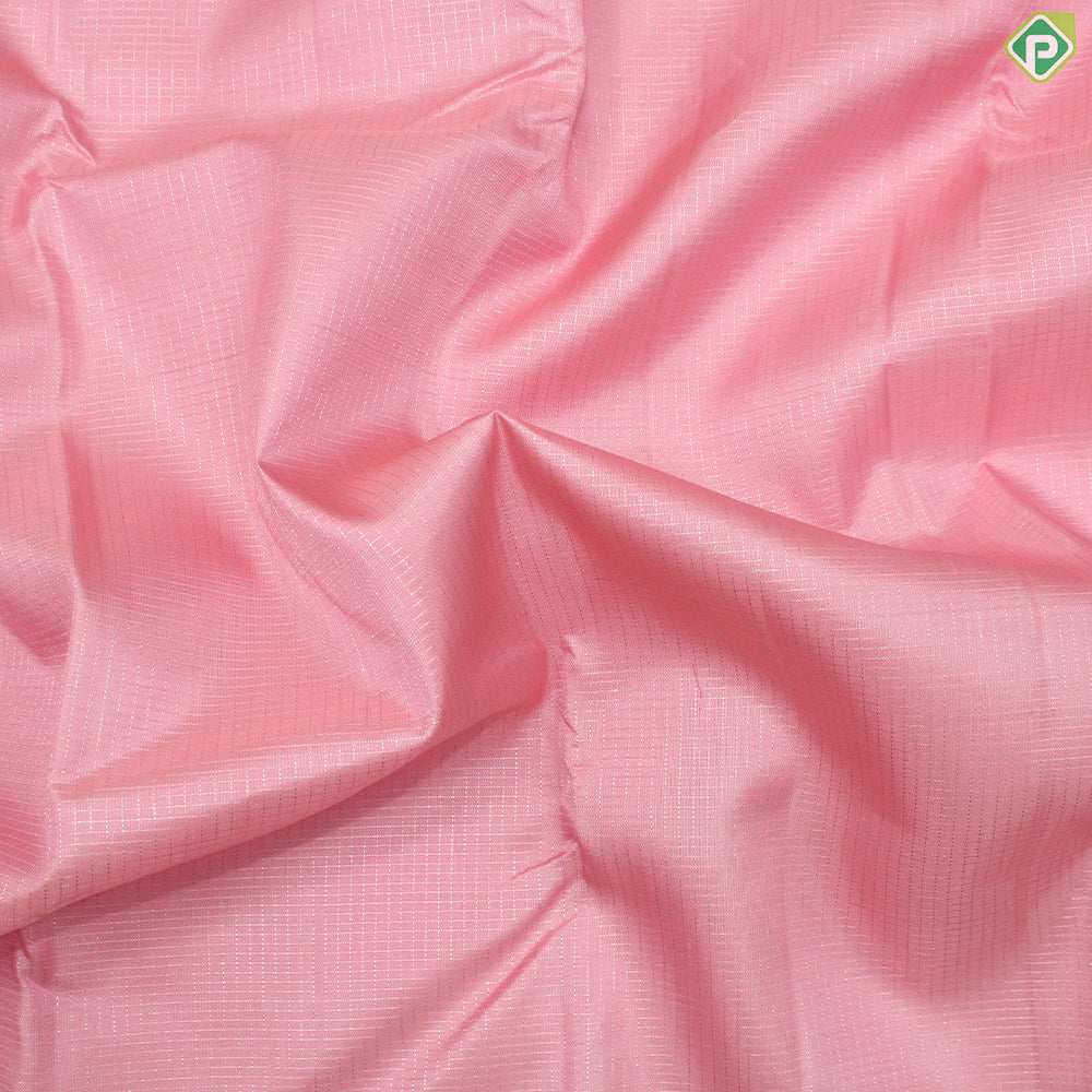 Peach Pink Gold Zari With Self Color Border traditional Silk Saree
