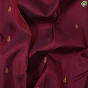 Maroon gold zari mango butta with beige with self stripes half and half trendy silk saree