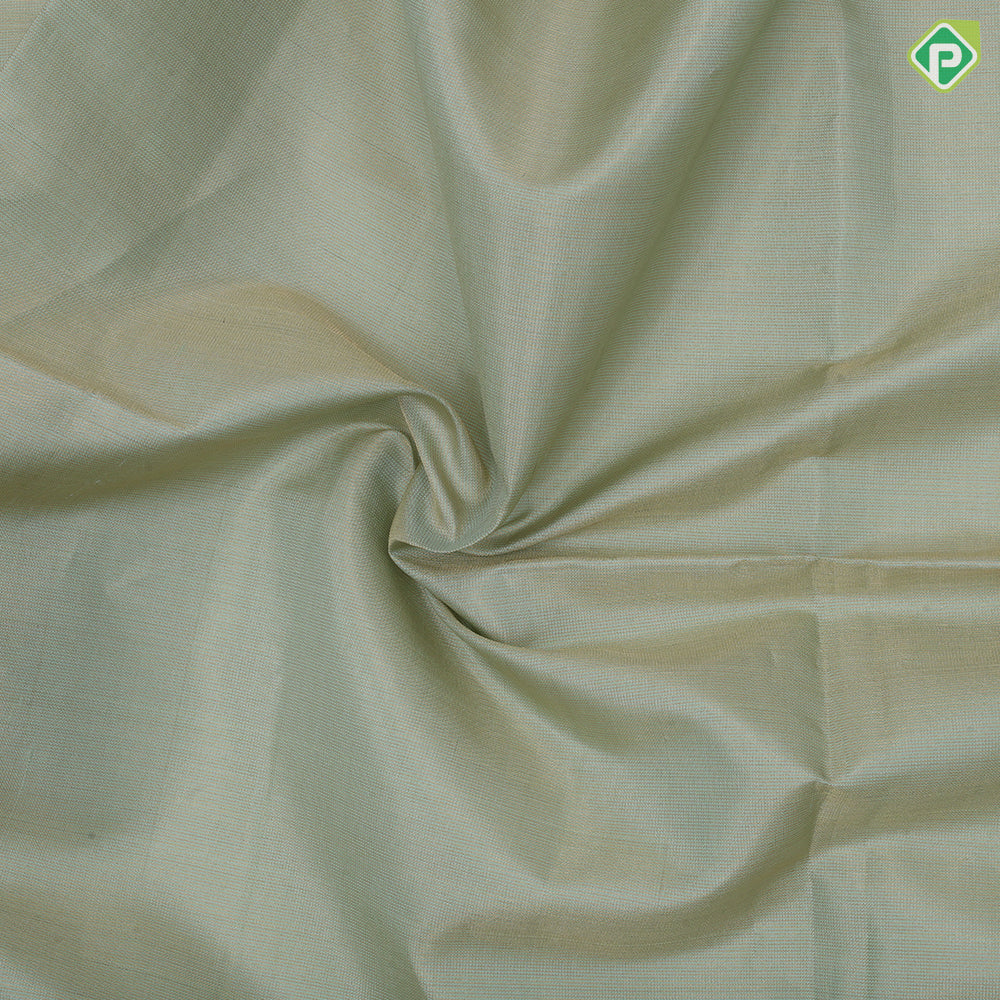 Mint green gold zari by zari tissue weaved design sage green plain border grand pallu soft silk saree