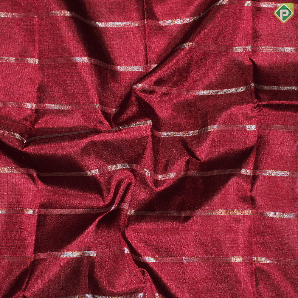 Dark Red Gold Zari With lemon Yellow and Rexona Green Double Color Temple Design Border Silk Saree