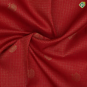 Candy apple red  gold  zari peacock checks  design milk white mango ruthratcha mayilkon border design traditional silk saree