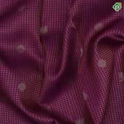 Purple Gold Zari Small Checks Peacock Chagaram Design Rama Green Mayilkan Floral Border Design Traditional Silk Saree