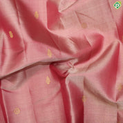 Peach Pink Gold Zari  With Chili Red Border Traditional silk Saree