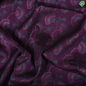 Purple multi color floral embossed design self multi color zari fancy butta border trendy silk saree
