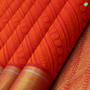 Indigo Blue With Tiger Orange Colour Half And Half Fancy Border Trendy Silks Saree