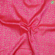 Tomato Pink With Gold Zari And Cardamom Green Border Exclusive Grand Bridal Silk Saree