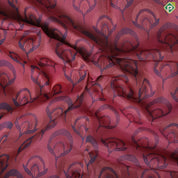 Rani Pink Peacock feather thread work design self gold zari plant meena work border trendy silk saree