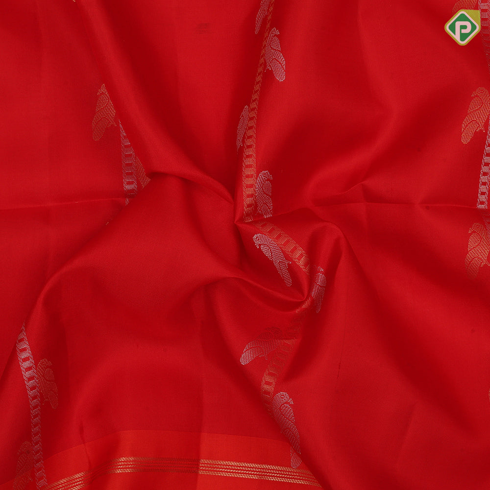 peacock blue silver gold zari bird on ladder design peacock green gold zari lines border soft silk saree