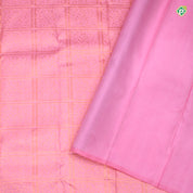 Peach Pink Colour Big Window Panel Checks With 3D View Design Pallu Trendy Silks Saree