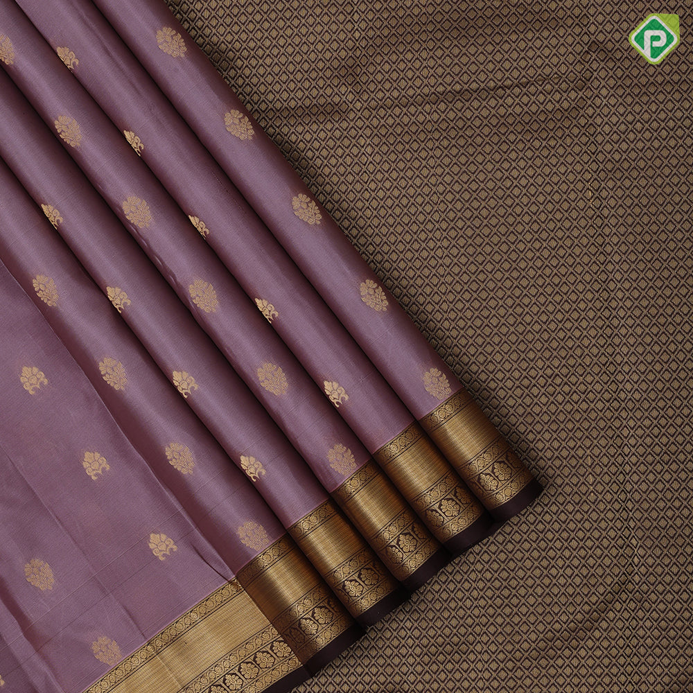 Royal Blue Gold Zari Flower Butta Design Rexsona Green Ruthracham Flower Border Design Pure Mix Silk Saree