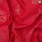Tomato red silver gold zari mango butta design peacock blue gold zari rettapet border soft silk saree