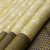 Cream sandal With Indigo Blue Small Flower Thread Work Motifs Trendy Silks Saree