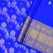 Royal Blue Cross Floral Leharia Lines Bridal Silks Saree