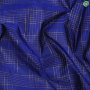 Navy Blue Gold Zari Kattam and royal blue with elephant and peacock separated lines border traditional silk saree